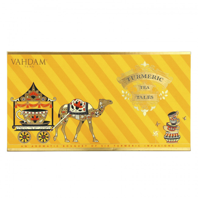 Vahdam Teas, чайные истории, набор чаев с куркумой, 6 штук Vahdam Teas, чайные истории, набор чаев с куркумой, 6 штук