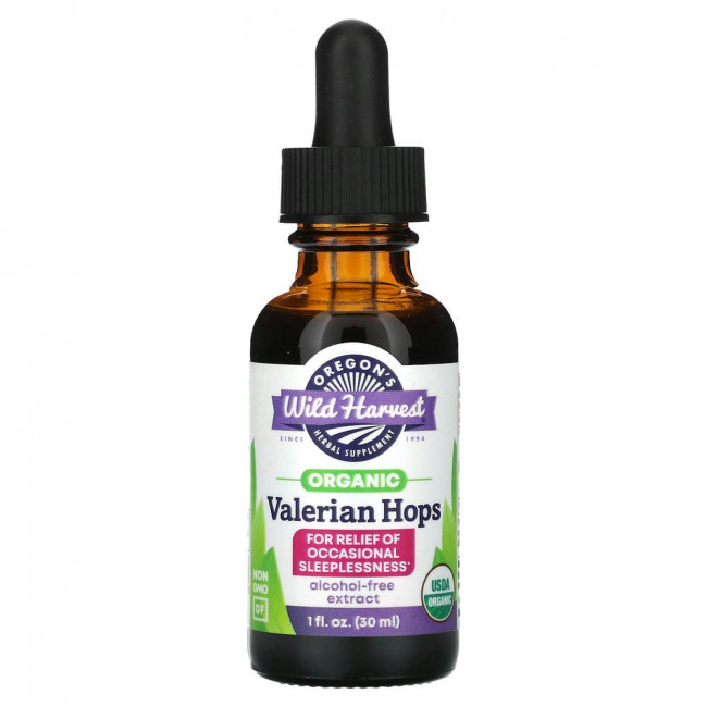 Oregons Wild Harvest, Organic Valerian Hops, 1 fl oz (30 ml)