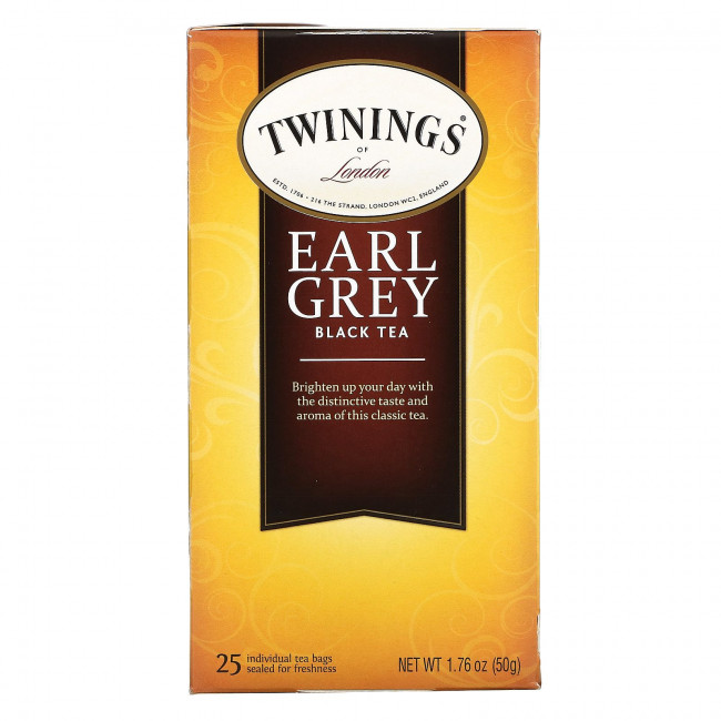 Twinings, Классический чай 'Эрл Грей', 25 пакетиков, 1.76 унций (50 г)