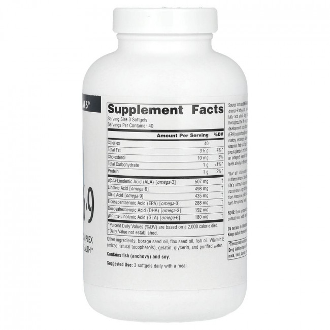 Source Naturals, Omega-3, 6, 9, 120 капсул