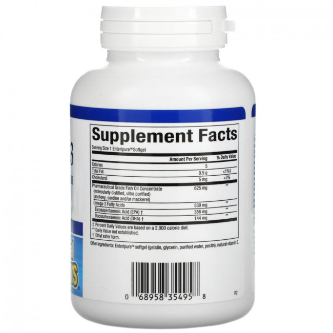 Natural Factors, Мини-гели RxOmega-3, 500 мг, 120 капсул Enteripure Natural Factors, Мини-гели RxOmega-3, 500 мг, 120 капсул Enteripure