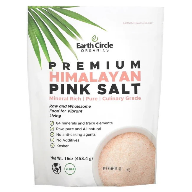 Earth Circle Organics, кристаллы гималайской соли, мелкая фракция, 454 г (16 унций)