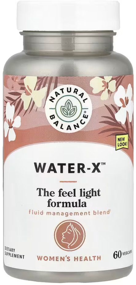 Natural Balance, Water-X, травяная смесь, максимальная эффективность, 60 растительных капсул