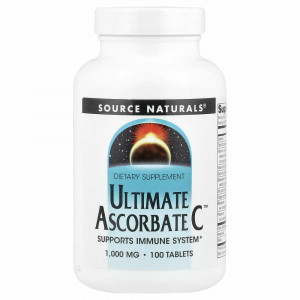 Source Naturals, Ultimate Ascorbate C, 1000 мг, 100 таблеток Source Naturals, Ultimate Ascorbate C, 1000 мг, 100 таблеток