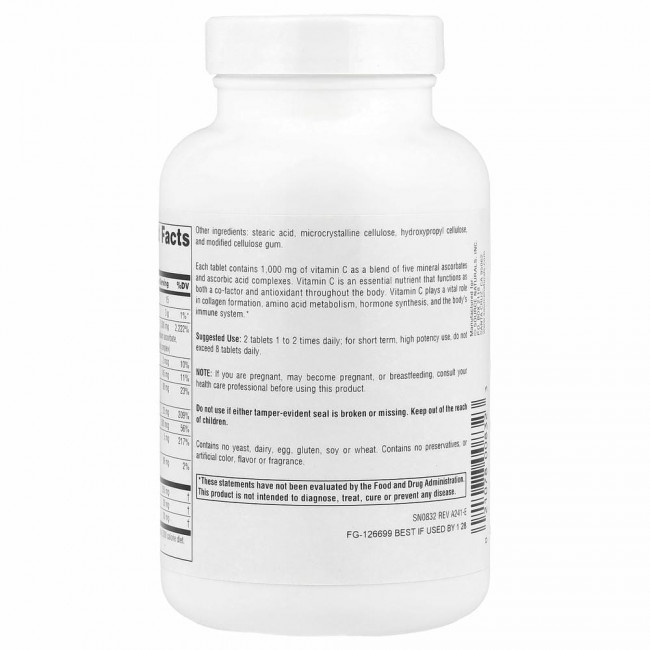 Source Naturals, Ultimate Ascorbate C, 1000 мг, 100 таблеток Source Naturals, Ultimate Ascorbate C, 1000 мг, 100 таблеток