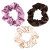 Giovanni, Satin Hair Scrunchies, Pink, Beige, Dark Brown, 3 Extra Large Hair Scrunchies