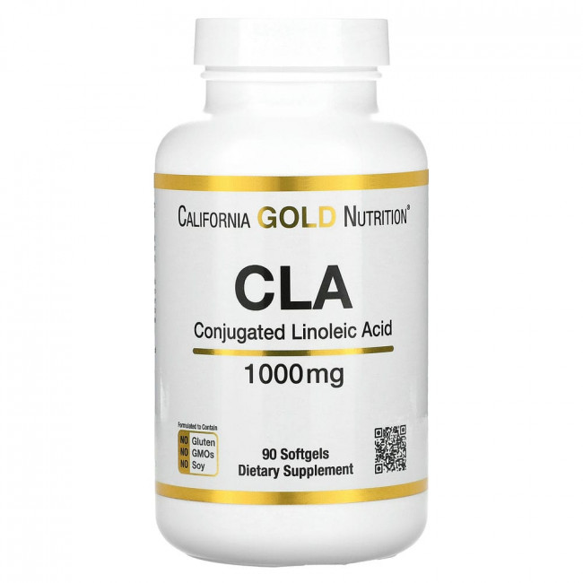 California Gold Nutrition, Clarinol, КЛК, конъюгированная линолевая кислота, 1000 мг, 90 мягких таблеток
