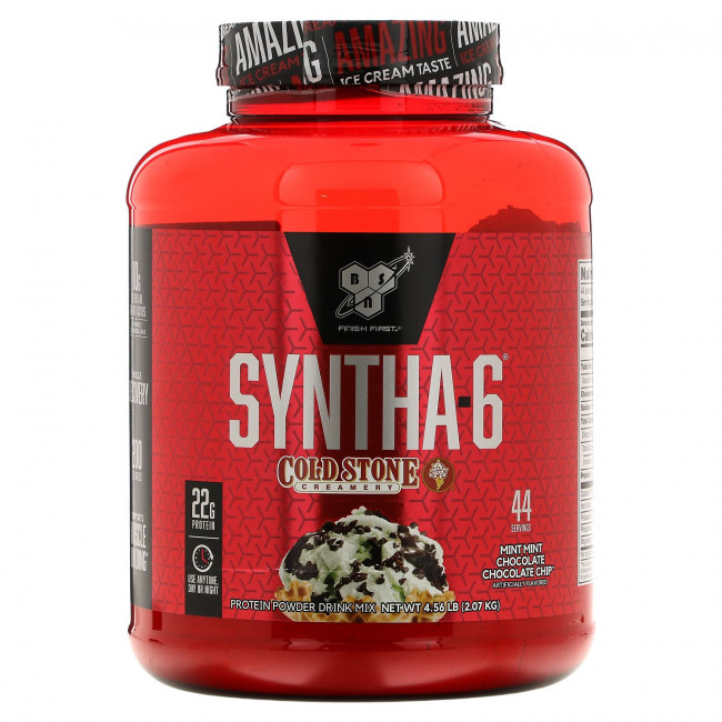 BSN, Syntha-6, Cold Stone Creamery, шоколадно-мятный чип с мятой, 4,56 фунта (2,07 кг) BSN, Syntha-6, Cold Stone Creamery, шоколадно-мятный чип с мятой, 4,56 фунта (2,07 кг)