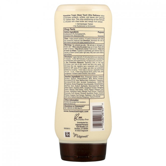 Hawaiian Tropic, Sheer Touch, солнцезащитный лосьон, SPF 50, 8 жидких унций (236 мл) Hawaiian Tropic, Sheer Touch, солнцезащитный лосьон, SPF 50, 8 жидких унций (236 мл)