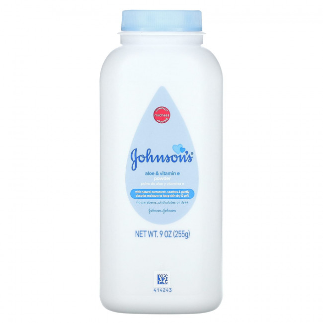 Johnson & Johnson, Порошок с алоэ и витамином Е, 255 г (9 унций) Johnson & Johnson, Порошок с алоэ и витамином Е, 255 г (9 унций)