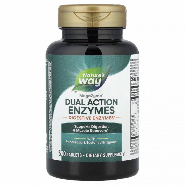 Nature's Way, Mega-Zyme, системные ферменты, 200 таблеток