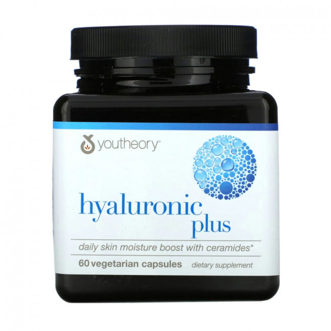 Youtheory, Hyaluronic Plus, 60 вегетарианских капсул Youtheory, Hyaluronic Plus, 60 вегетарианских капсул