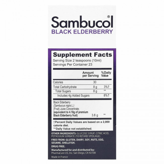 Sambucol, сироп из черной бузины, 230 мл (7,8 жидк. унции)