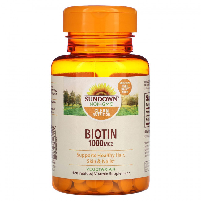 Sundown Naturals, Биотин, 1000 мкг, 120 таблеток Sundown Naturals, Биотин, 1000 мкг, 120 таблеток