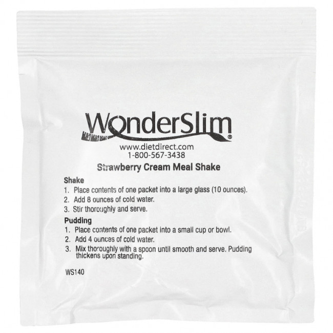 WonderSlim, коктейль, клубничный крем, 7 пакетиков по 27 г (0,95 унции)