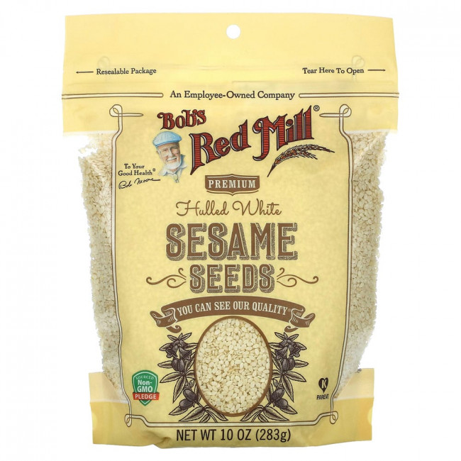 Bob's Red Mill, Лушеные семена белого кунжута, 10 унций (283 г)