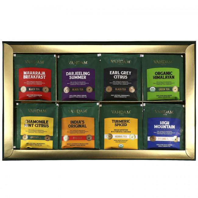 Vahdam Teas, Founder's Select, ассорти чаев, 40 чайных пакетиков, 80 г ,(2,82 унции) Vahdam Teas, Founder's Select, ассорти чаев, 40 чайных пакетиков, 80 г ,(2,82 унции)