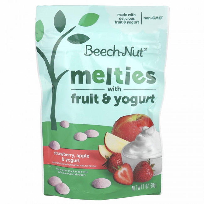 Beech-Nut, Yogurt Melties, клубника, этап 3, яблоко и йогурт, 28 г (1 унция)