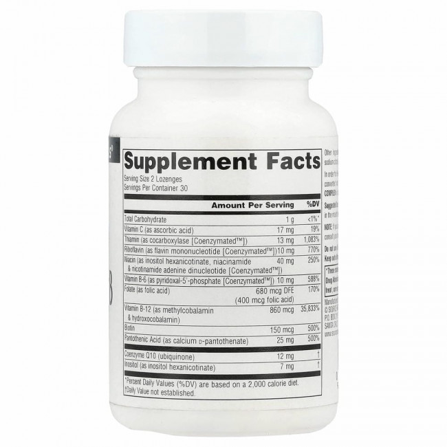 Source Naturals, комплекс ферментированных витаминов группы B, со вкусом перечной мяты, 60 таблеток для рассасывания