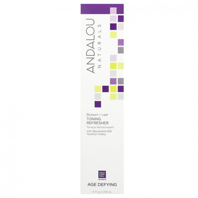 Andalou Naturals, освежающий тоник с экстрактами цветов и листьев, антивозрастное действие, 178 мл (6 жидк. унций) Andalou Naturals, освежающий тоник с экстрактами цветов и листьев, антивозрастное действие, 178 мл (6 жидк. унций)