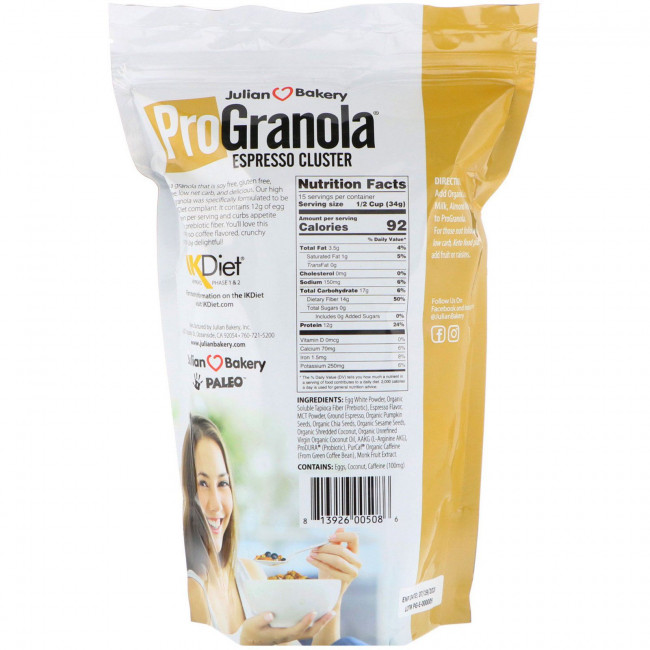 Julian Bakery, гранола Pro Granola, Espresso Cluster, 510 г (17,9 унции)