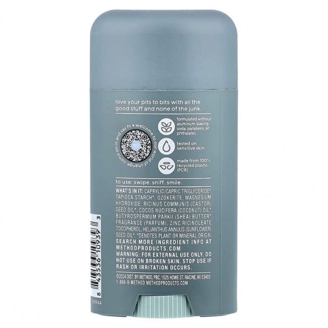 Method, Мужской дезодорант, Sea + Surf, 75 г (2,65 жидк. Унции) Method, Мужской дезодорант, Sea + Surf, 75 г (2,65 жидк. Унции)