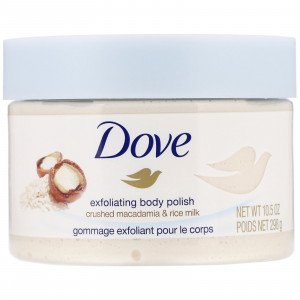 Dove, Эксфолиант для тела, аромат «Орех макадамия и рисовое молоко», 298 г Dove, Эксфолиант для тела, аромат «Орех макадамия и рисовое молоко», 298 г
