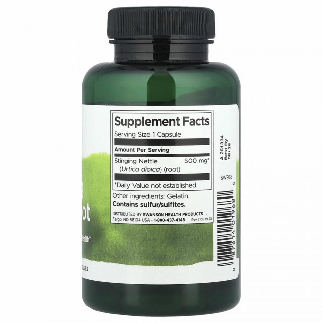 Swanson, Корень крапивы двудомной, 500 мг, 100 капсул