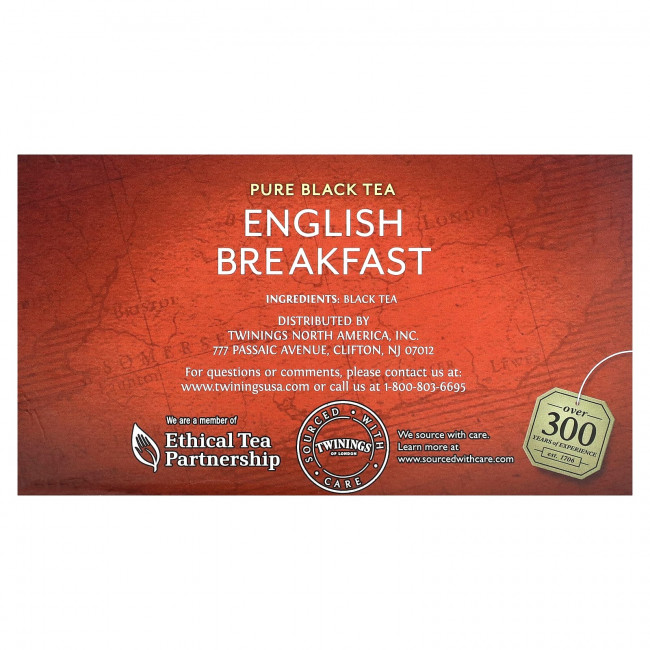 Twinings, Чистый черный чай, английский завтрак, 50 чайных пакетиков, 100 г (3,53 унции) Twinings, Чистый черный чай, английский завтрак, 50 чайных пакетиков, 100 г (3,53 унции)
