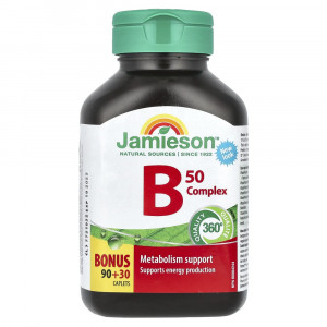 Витамины Jamieson, комплекс витаминов группы B 50, 120 капсул (снят с производства)