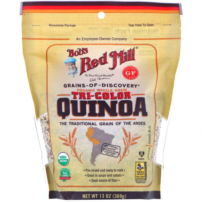 Bob's Red Mill, органическое киноа трехцветное, цельное зерно, 369 г (13 унций)