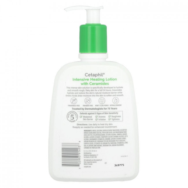 Cetaphil, Интенсивный лечебный лосьон с керамидами, средний, без отдушек, 473 мл (16 жидк. Унций) Cetaphil, Интенсивный лечебный лосьон с керамидами, средний, без отдушек, 473 мл (16 жидк. Унций)