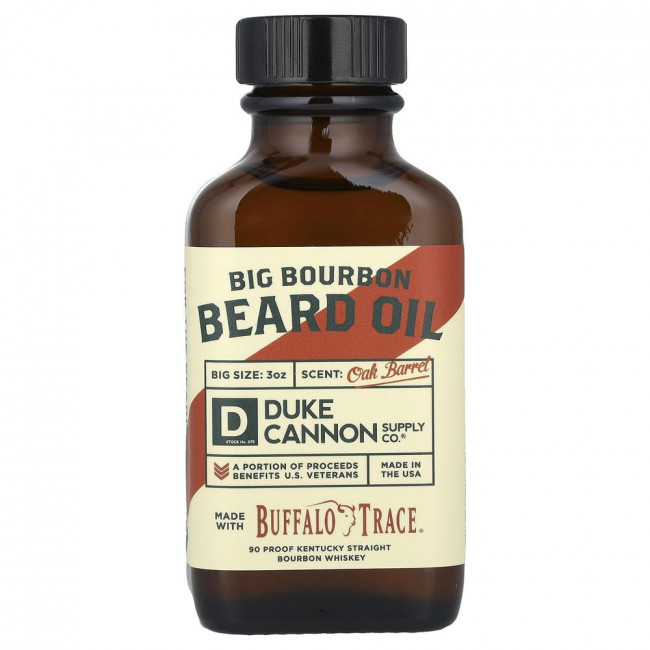 Duke Cannon Supply Co., Big Bourbon Beard Oil, Oak Barrel, 3 унции Duke Cannon Supply Co., Big Bourbon Beard Oil, Oak Barrel, 3 унции