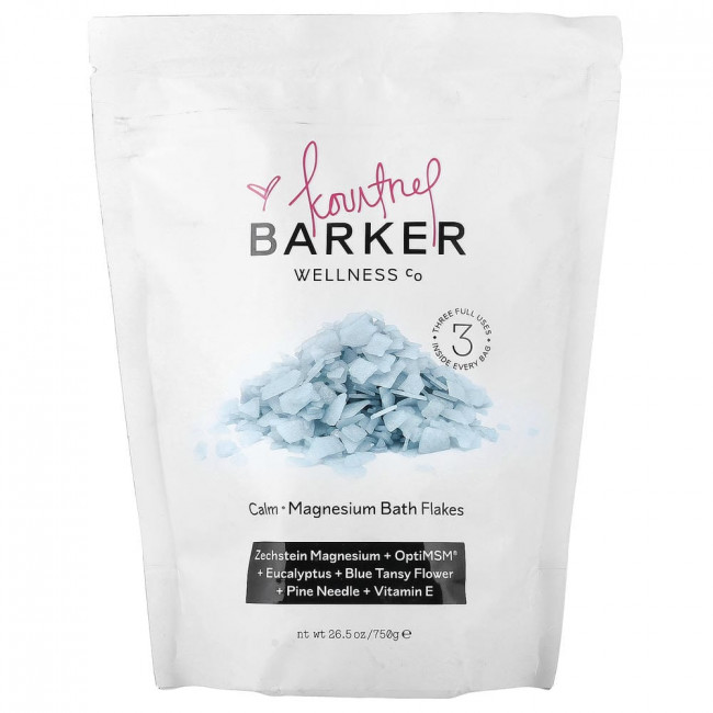 Barker Wellness Co, Calm, магниевые хлопья для ванны, 750 г (26,5 унций)