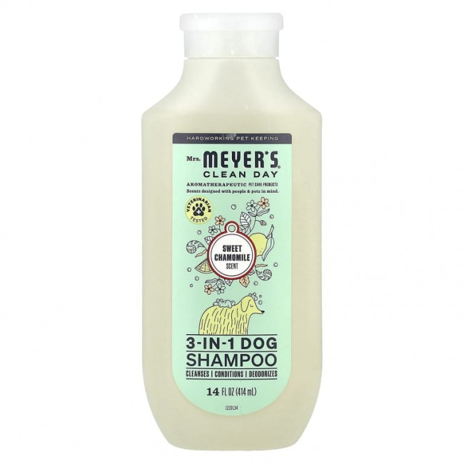 Mrs. Meyers Clean Day, шампунь для собак, 3 в 1, сладкая ромашка, 414 мл (14 жидк. унций)