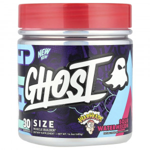 Ghost, Size, Muscle Builder, Warheads® Sour Watermelon, 14.3 унции (405 г)