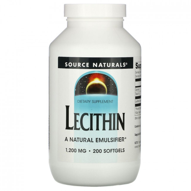 Source Naturals, лецитин, 1200 мг, 200 мягких таблеток Source Naturals, лецитин, 1200 мг, 200 мягких таблеток