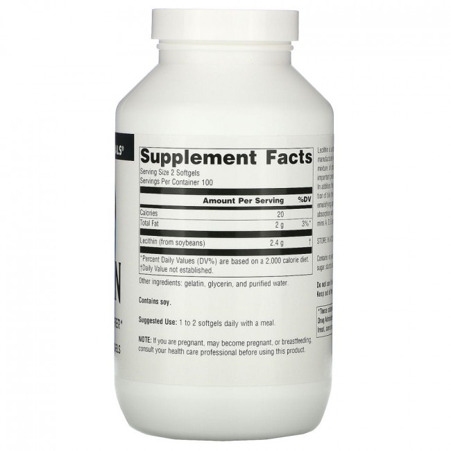 Source Naturals, лецитин, 1200 мг, 200 мягких таблеток Source Naturals, лецитин, 1200 мг, 200 мягких таблеток