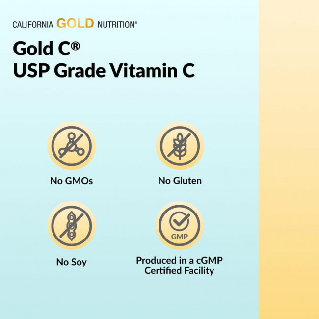 California Gold Nutrition, Gold C, витамин C, 1000 мг, 240 вегетарианских капсул