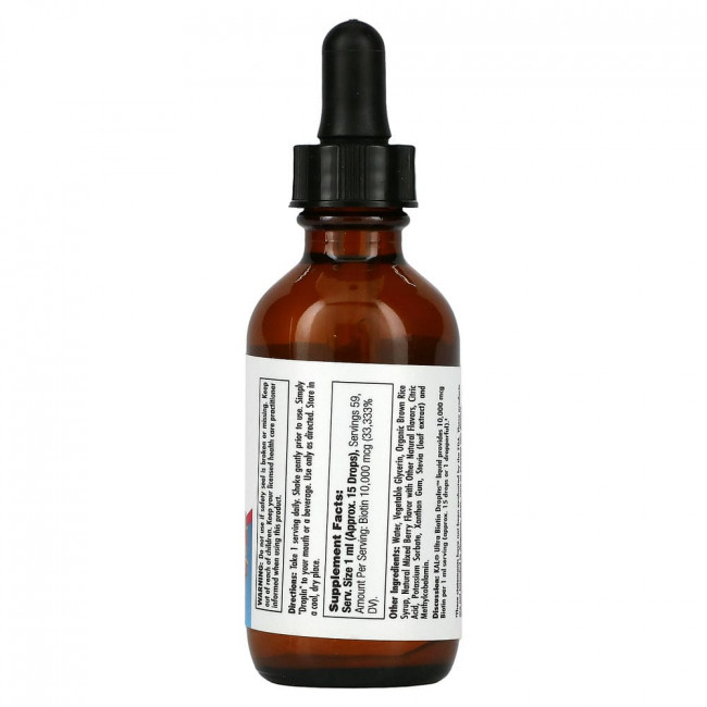 KAL, Ultra Biotin, натуральный ароматизатор «Смесь ягод», 10000 мкг, 59 мл (2 жидк. унции)