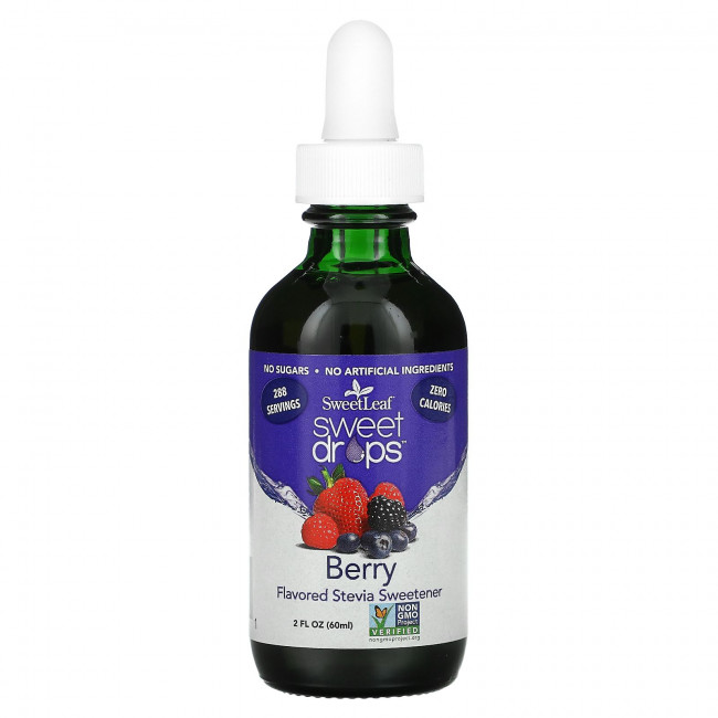 Wisdom Natural, SweetLeaf, Sweet Drops, подсластитель из стевии, со вкусом ягод, 60 мл (2 жидк. унции) Wisdom Natural, SweetLeaf, Sweet Drops, подсластитель из стевии, со вкусом ягод, 60 мл (2 жидк. унции)