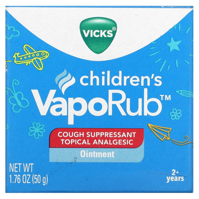 Vicks, VapoRub для детей, мазь, от кашля, для детей от 2 лет, 50 г (1,76 унции) Vicks, VapoRub для детей, мазь, от кашля, для детей от 2 лет, 50 г (1,76 унции)