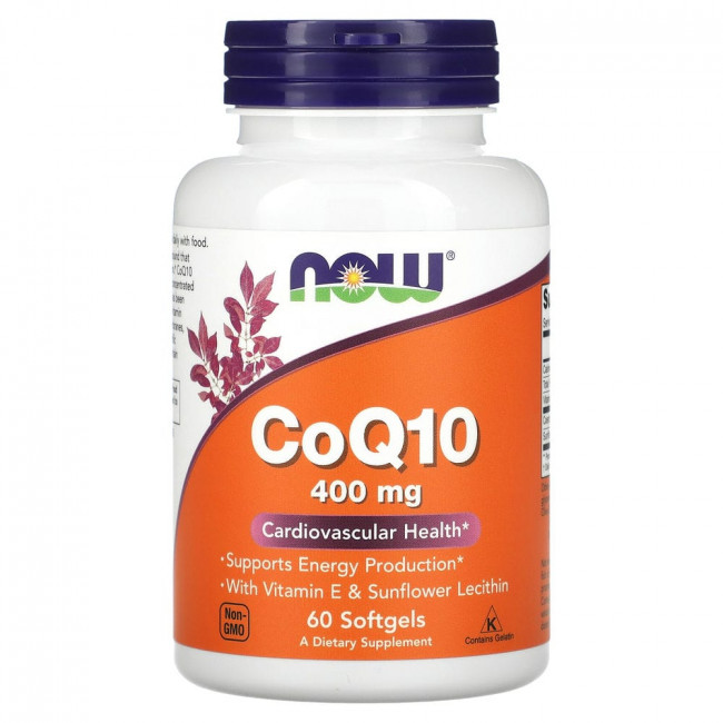 NOW Foods, коэнзим Q10, 400 мг, 60 капсул