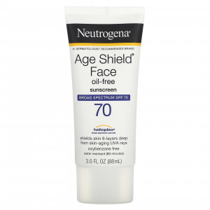 Neutrogena, Age Shield, солнцезащитное средство для лица, SPF 70, 88 мл (3 жидк. Унции)