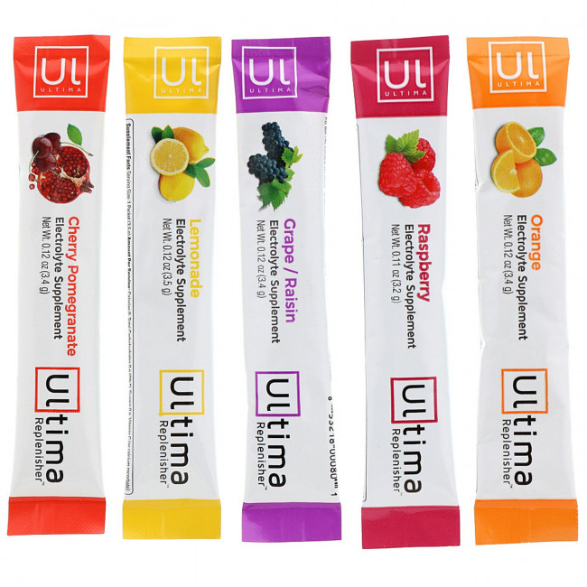 Ultima Replenisher, Электролитовая добавка, ассорти, 20 пакетов, 68 г (2,4 унции) каждый Ultima Replenisher, Электролитовая добавка, ассорти, 20 пакетов, 68 г (2,4 унции) каждый