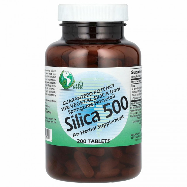World Organic, Silica 500, 200 таблеток World Organic, Silica 500, 200 таблеток