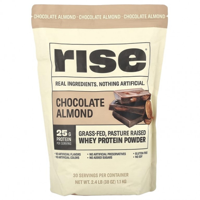 Rise Bar, Порошок из сывороточного протеина, шоколад и миндаль, 1,1 кг (2,4 фунта)