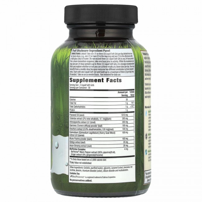 Irwin Naturals, Yohimbe-Plus, максимальное улучшение, 100 желатиновых капсул