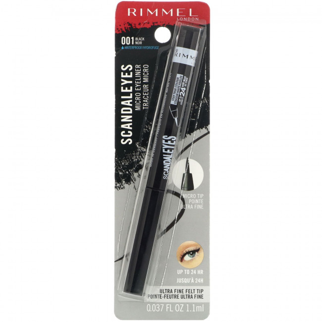 Rimmel London, Подводка-фломастер Scandaleyes, 001 черная, 1,1 мл Rimmel London, Подводка-фломастер Scandaleyes, 001 черная, 1,1 мл