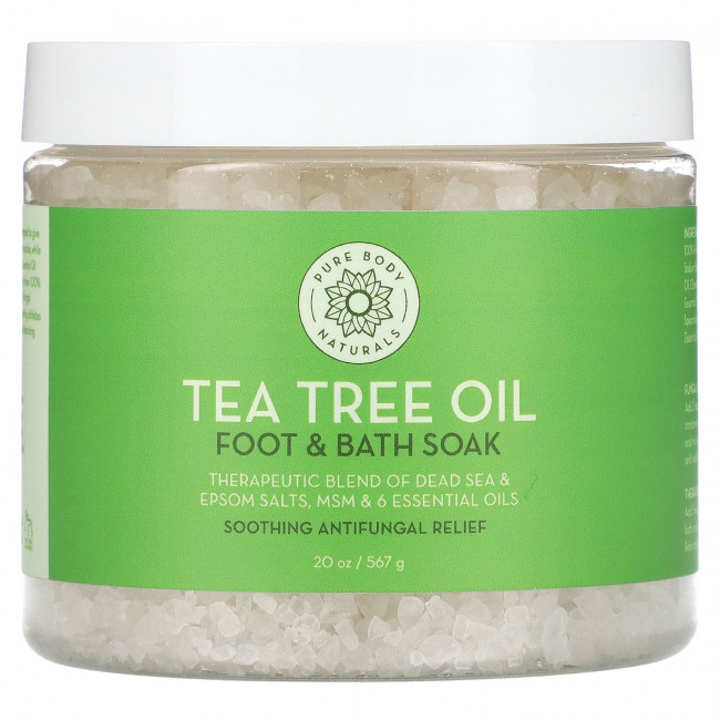 Pure Body Naturals, Масло чайного дерева для ног и ванн, 567 г (20 унций)